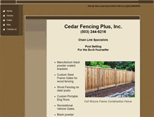 Tablet Screenshot of cedarfencingplus.com